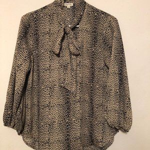 Lily White Animal Print Blouse | Size: M